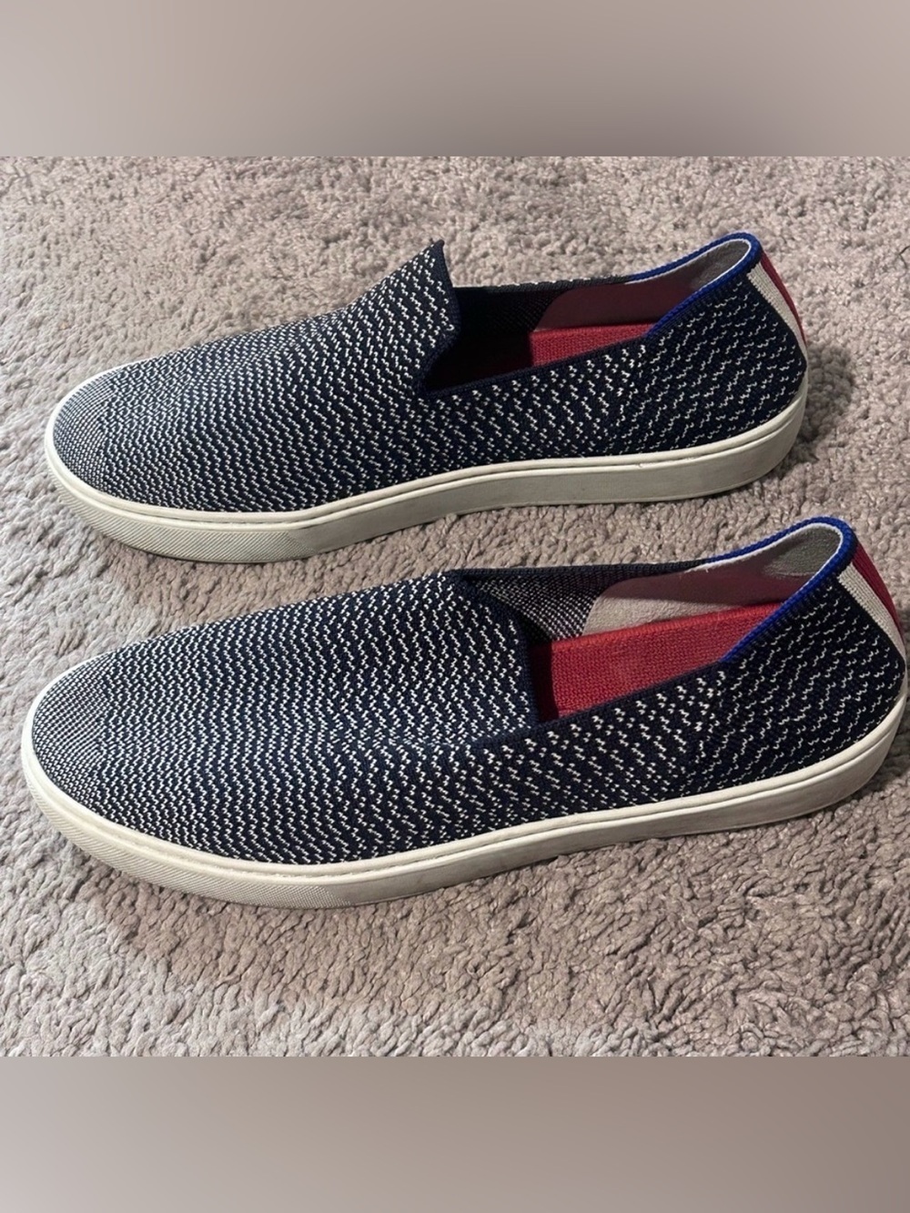 Rothy's The Original Slip On Sneakers in the Maritime Gradient knit design. 9.5
